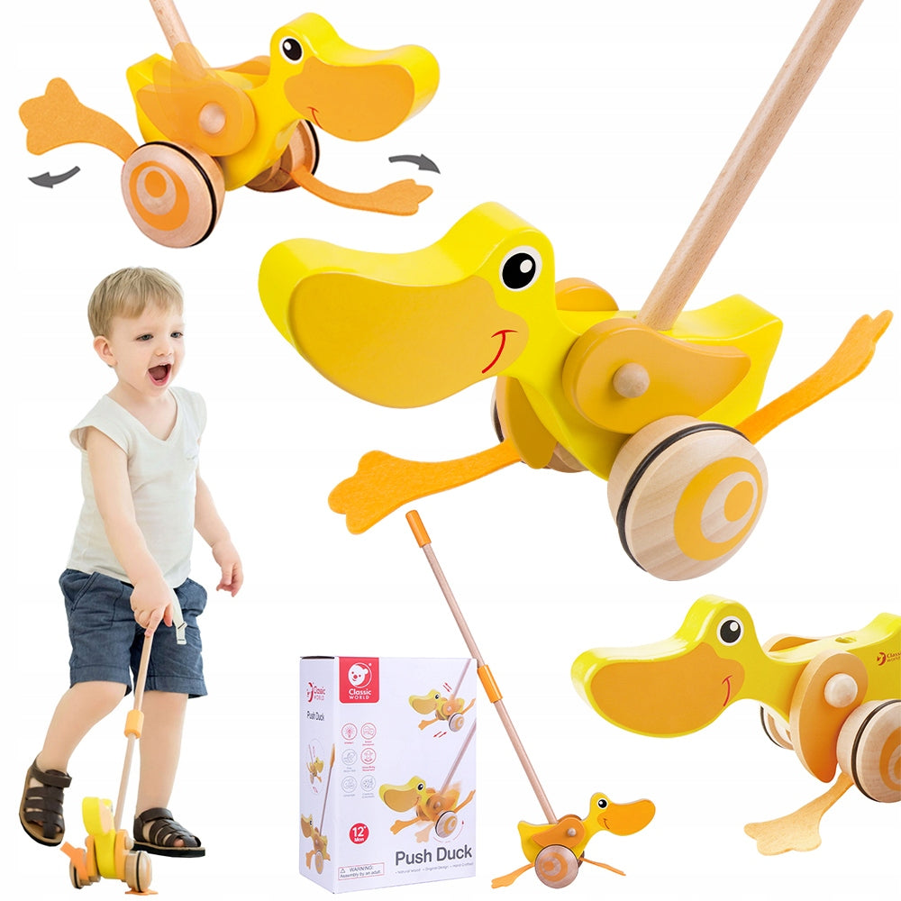 PUSHER ON STICK WOODEN RIDER FOR PUSHING DUCK STICK CLASSIC WORLD