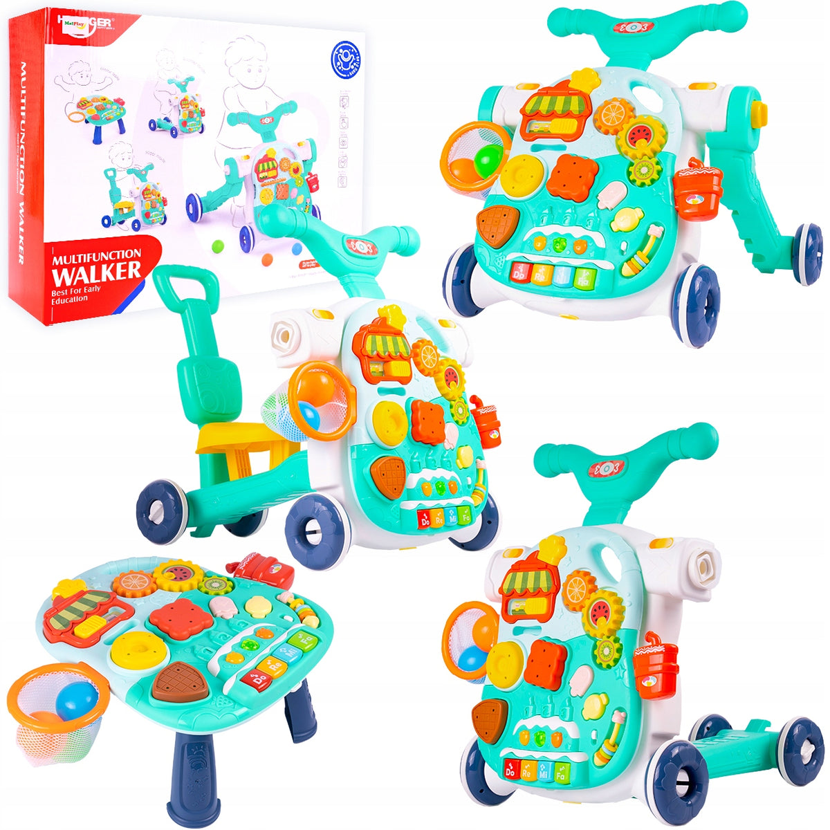 PUSHER RIDER WALKER INTERACTIVE SCOOTER TABLE 5in1 FOR KIDS