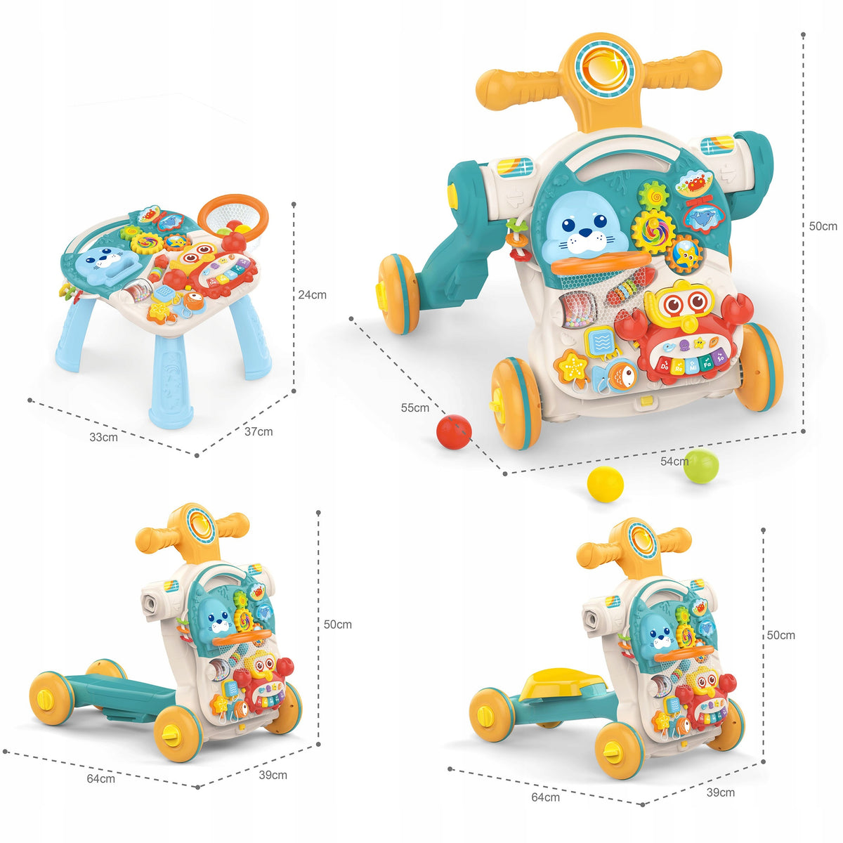 PUSHER WALKER EDUCATIONAL TABLE INTERACTIVE SCOOTER RIDER 4IN1 PIANO Manufacturer code 5904326947597