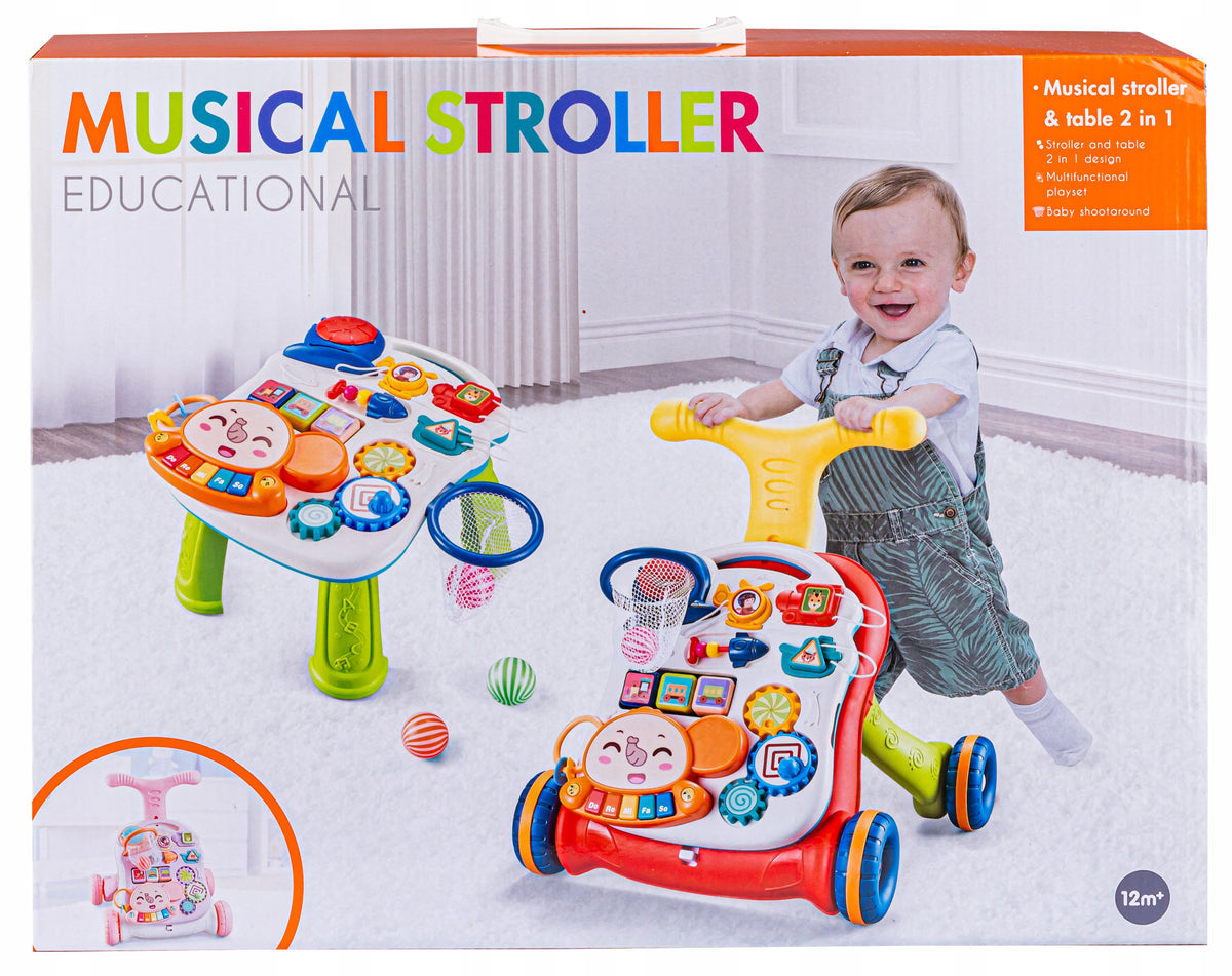 PUSHER WALKER INTERACTIVE EDUCATIONAL TABLE 2IN1 Ride-on Piano Basket Packaging status original