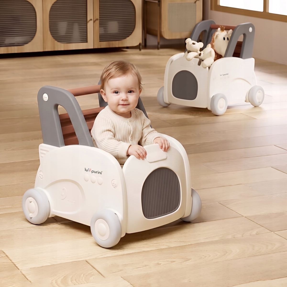 PUSHER WALKER RIDE-ON STROLLER 4IN1 TOY ORGANIZER SPEED CONTROL Packaging status original