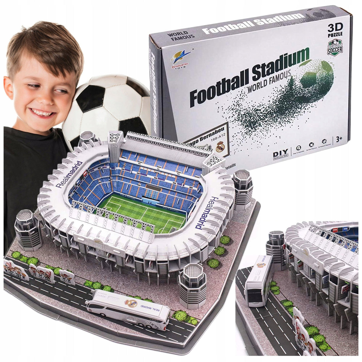 PUZZLE 3D FOOTBALL STADIUM REAL MADRID SANTIAGO BERNABEU 138 ELEMENTS