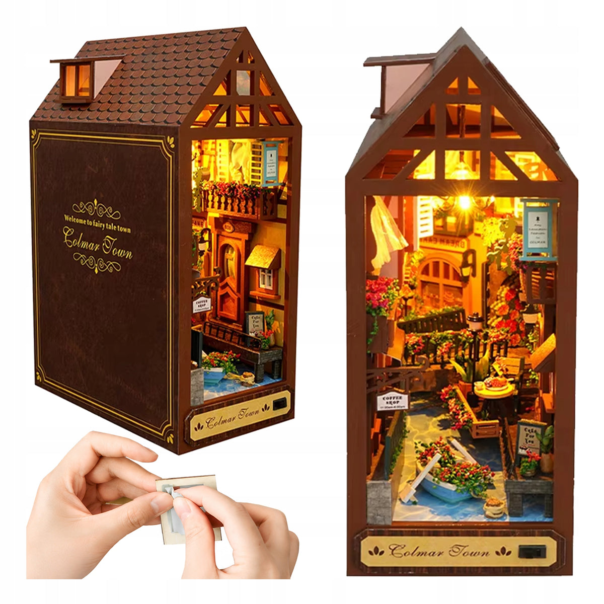 PUZZLE 3D MINIATURE MODEL DIY SET WITH LIGHTS TOWN MINIATURE
