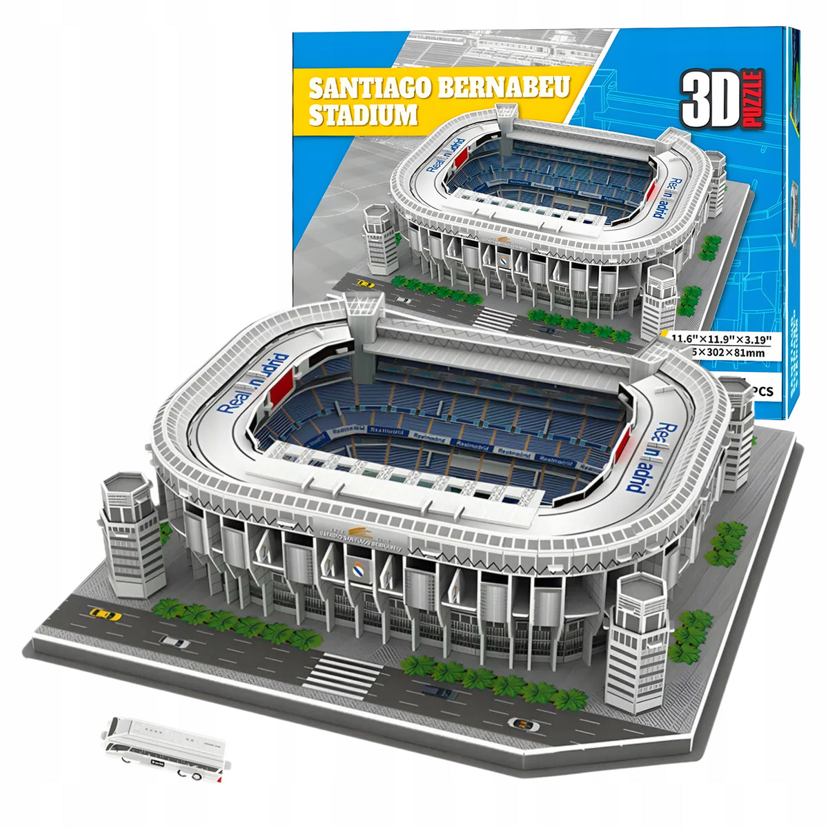 PUZZLE 3D SANTIAGO BERNABEU FOOTBALL STADIUM REAL MADRID 101 PCS