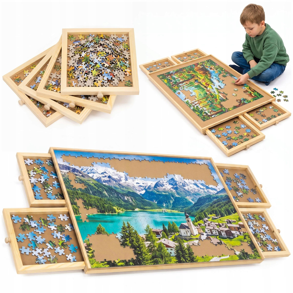PUZZLE BOARD 1000 PAD BASE 4 SWIVEL DRAWERS
