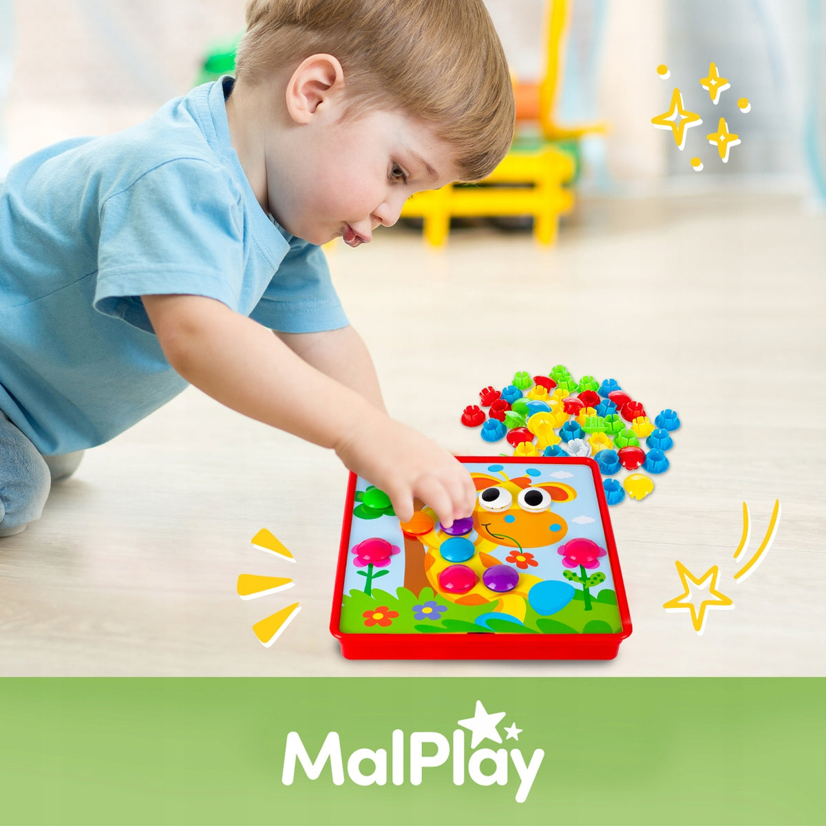 PUZZLE BUTTON MOSAIC GAME TRAINING LITTLE HAND MUSHROOMS EDUCATIONAL XXL Character/Title none