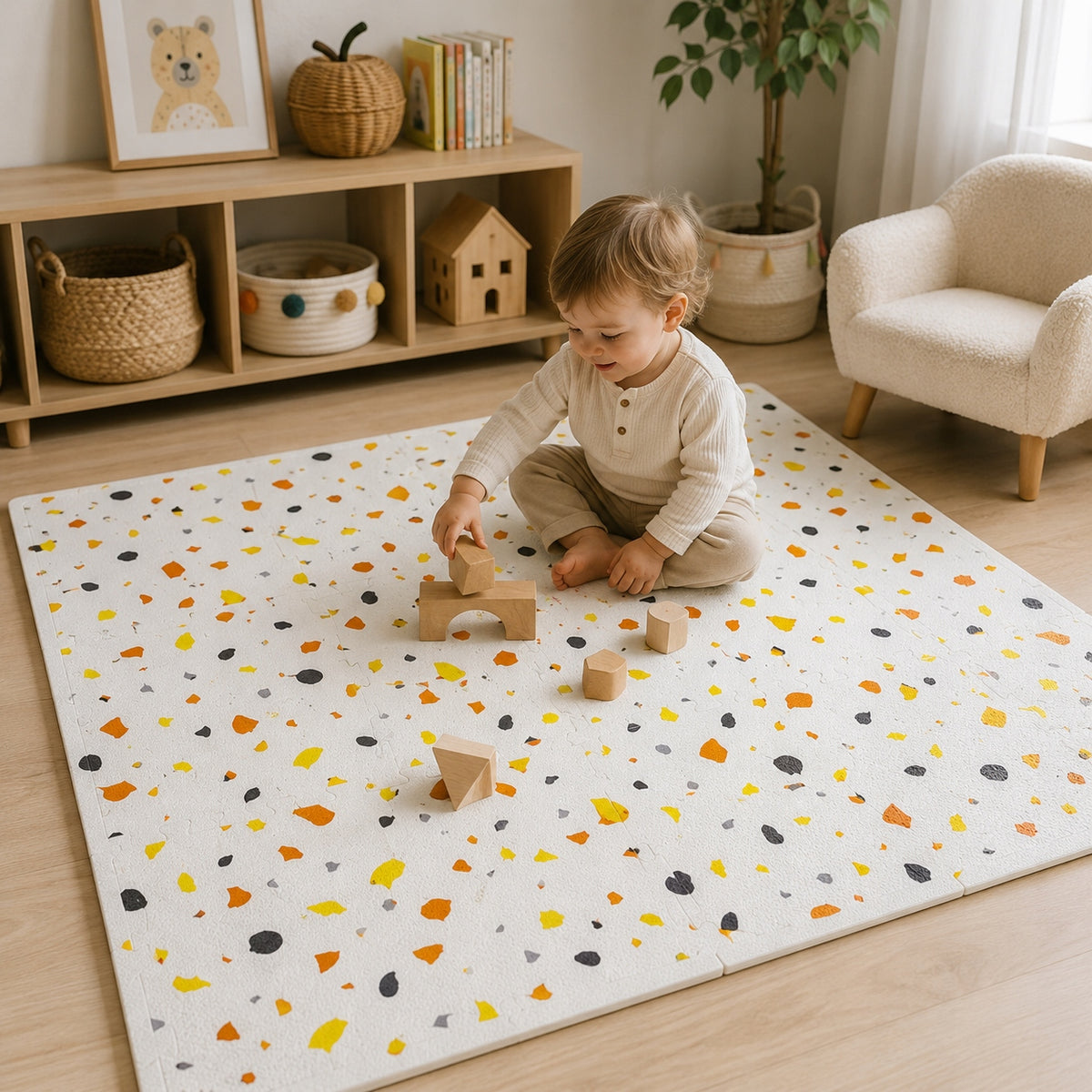 PUZZLE FOAM EDUCATIONAL FOAM MAT FOR CHILDREN SPOTTED SPOTS 90 X 90 CM Manufacturer code 0014