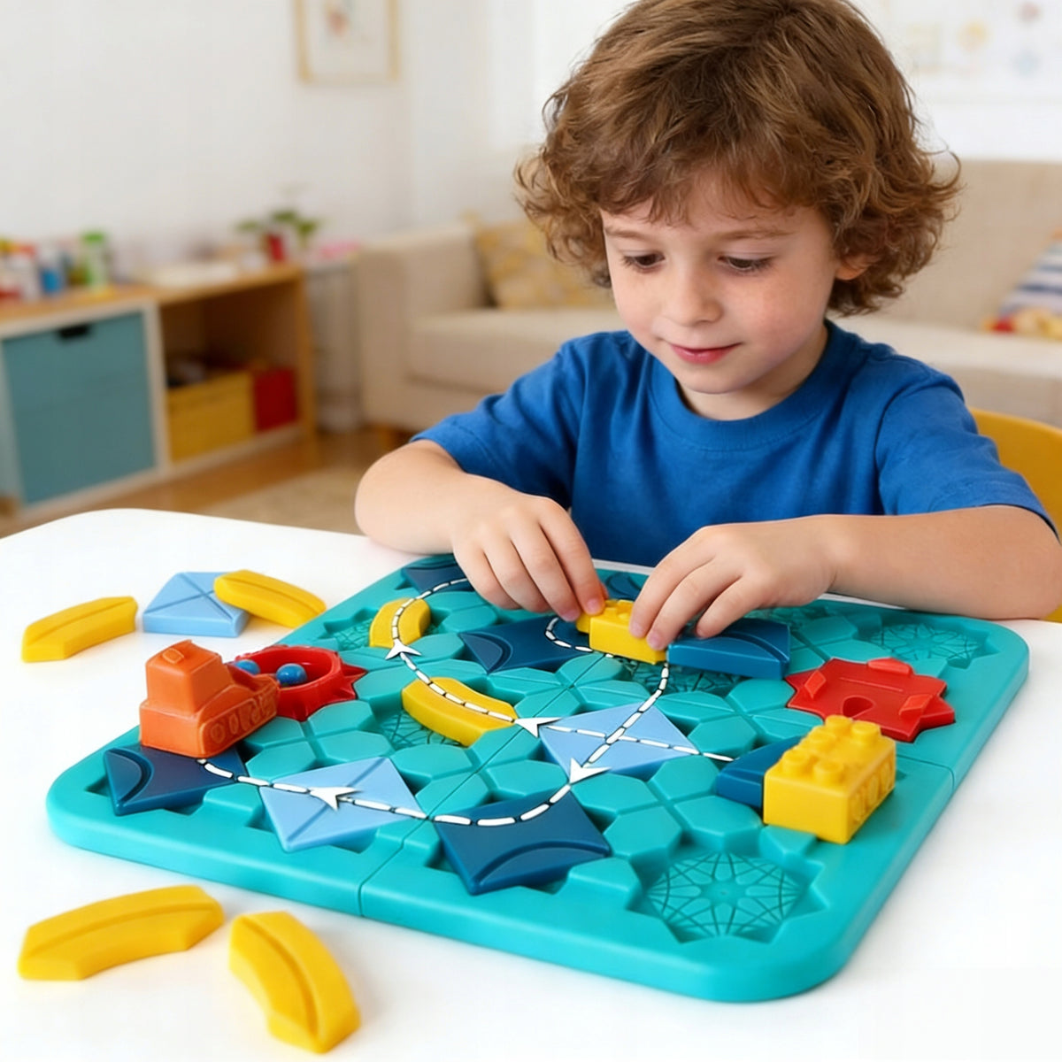 PUZZLE GAME BOARD PUZZLE LABYRINTH BUILDING A WAY FOR GIFT BLOCKS Manufacturer code QG-KJ-32