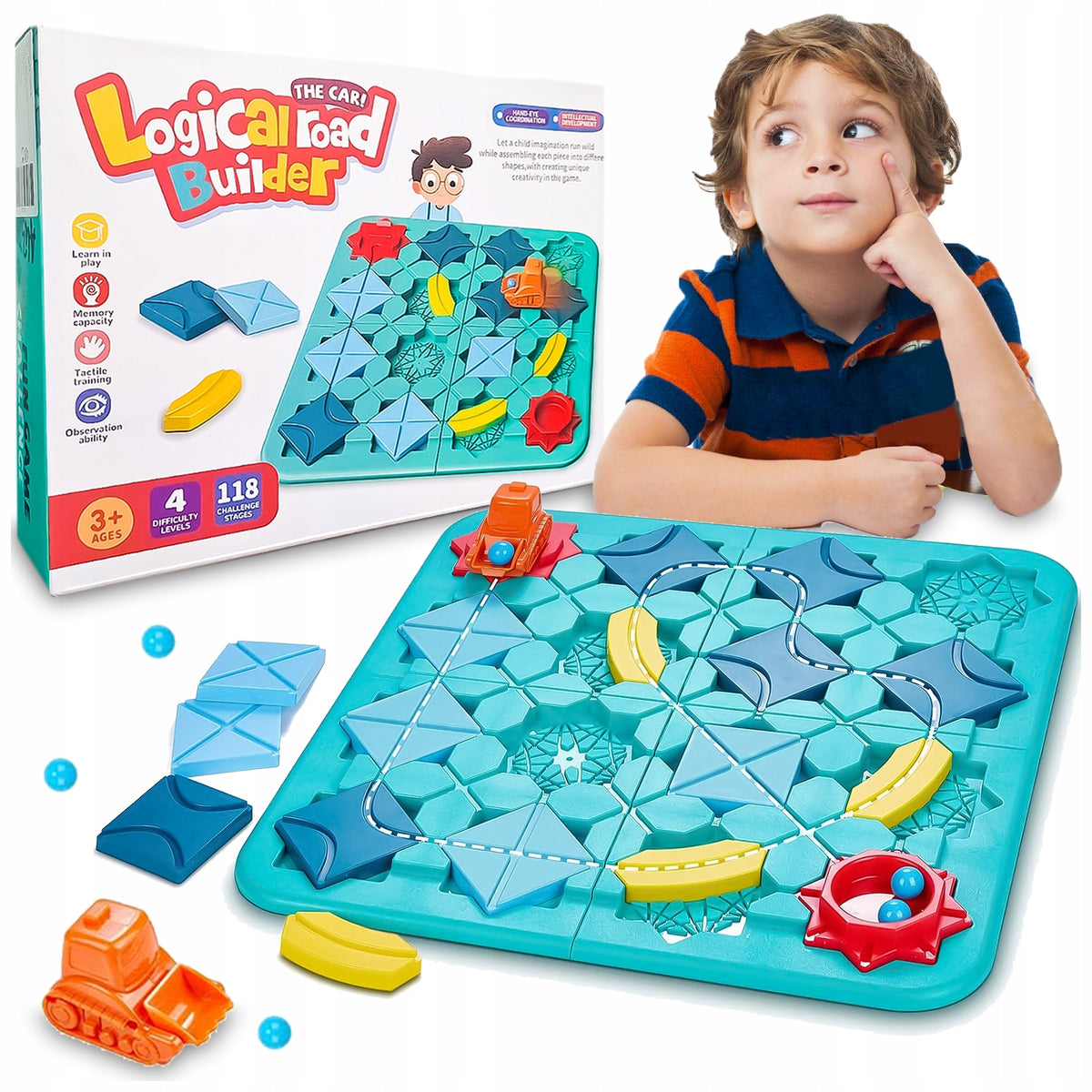 PUZZLE GAME FOR CHILDREN PUZZLE LABYRINTH BUILDING ROAD BLOCKS GIFT