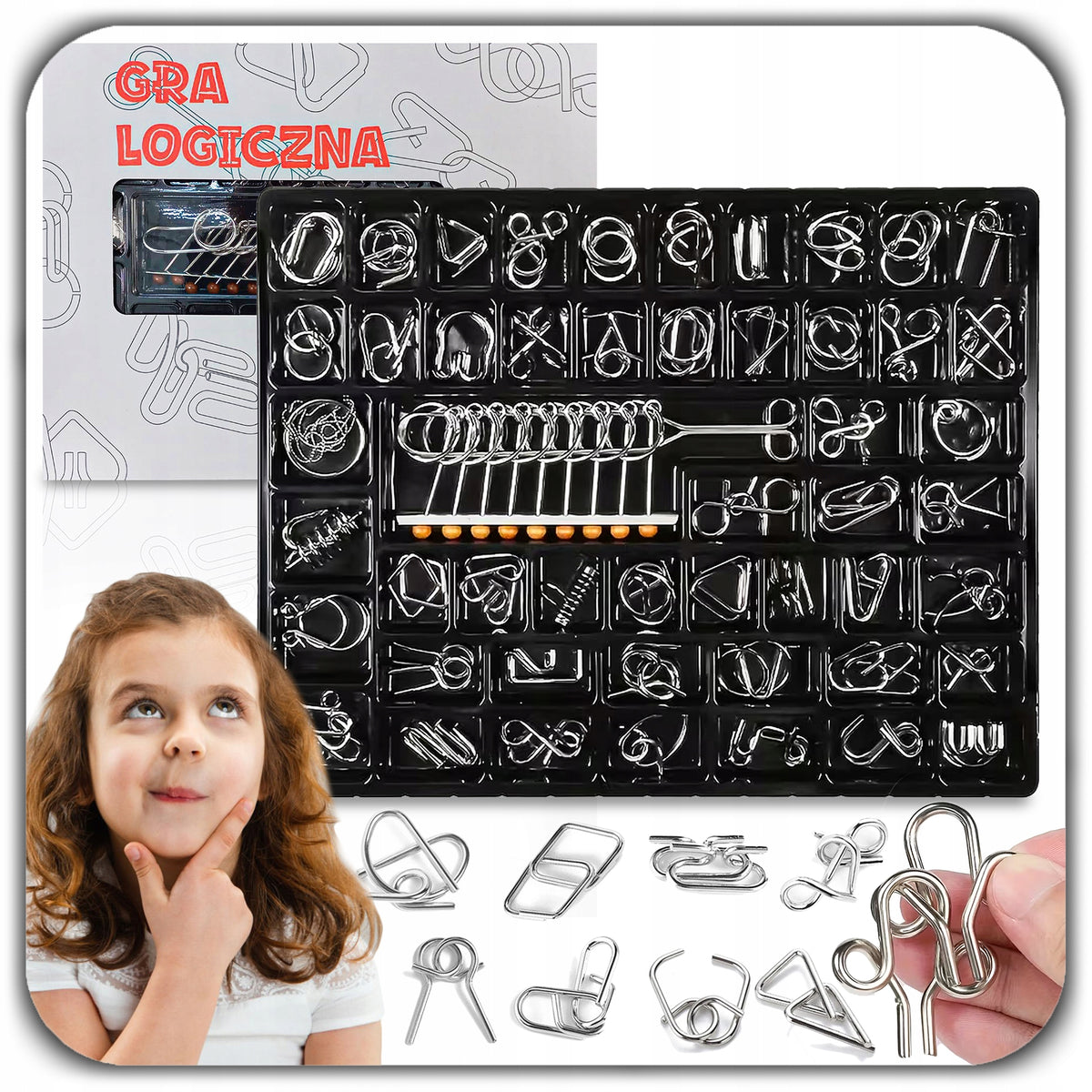 PUZZLE GAME PUZZLE METAL PUZZLE 3D 50 PCS BOY'S DAY Packaging status original