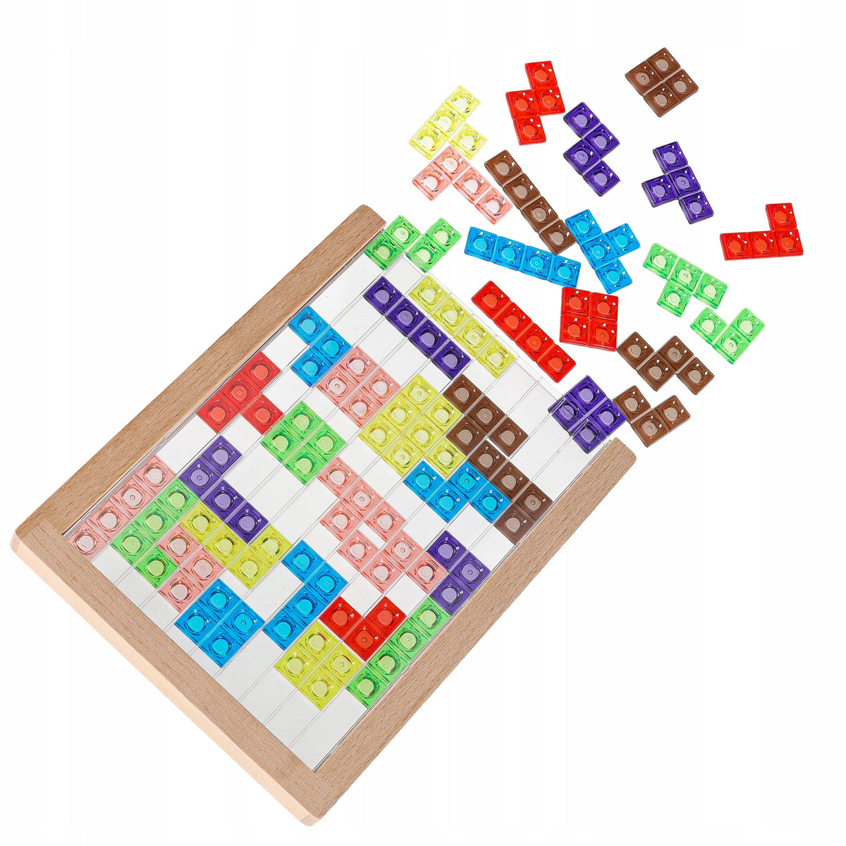 PUZZLE GAME TETRIS TETRA EDUCATIONAL PUZZLE WOODEN BLOCKS PUZZLE Kid's age 3＋ years
