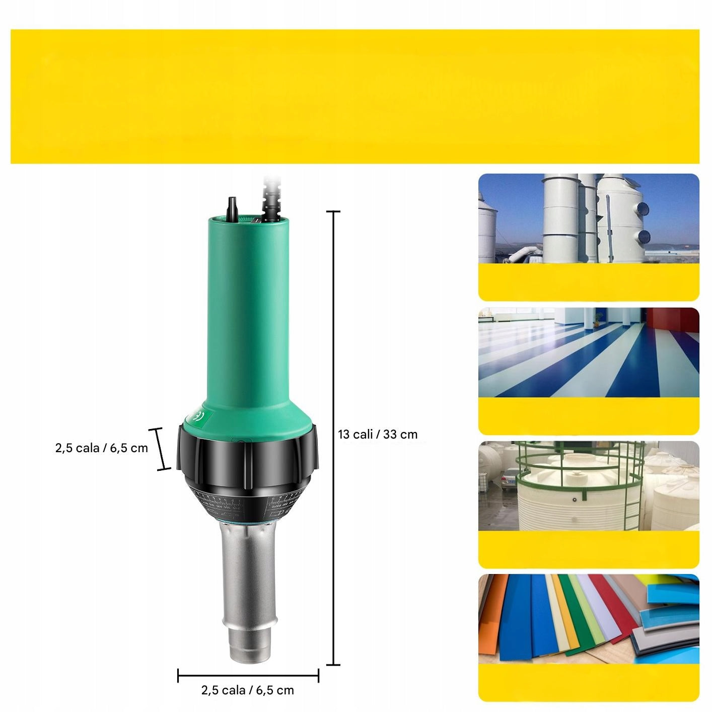 PVC Film Welding Machine 1600W Temperature Adjustable Set of 8 Tips 220V Brand no brand