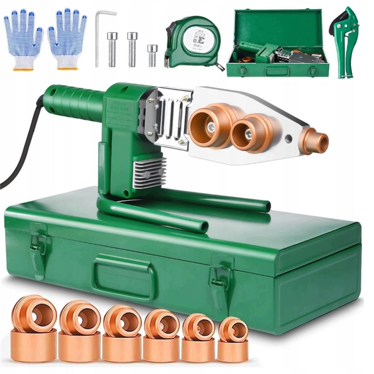 PVC PP Pipe Welding Machine 20-63mm 1200W 220V + Dies