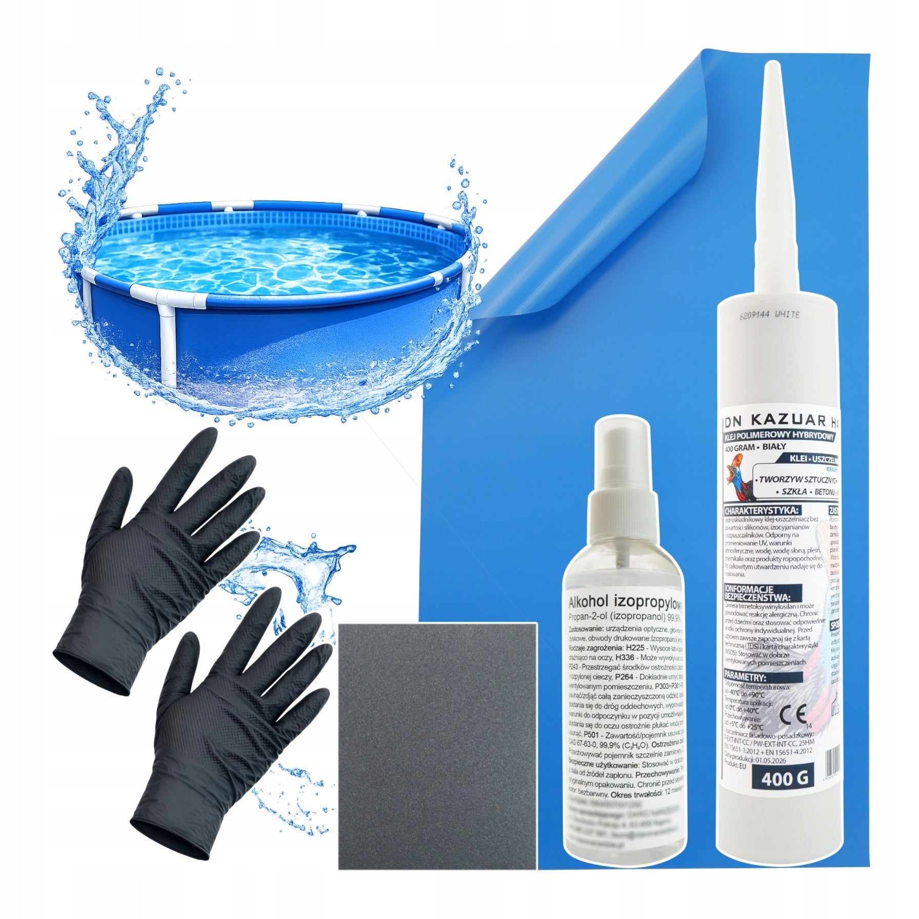 PVC Pool Repair Kit PVC Wet Gluing Complete