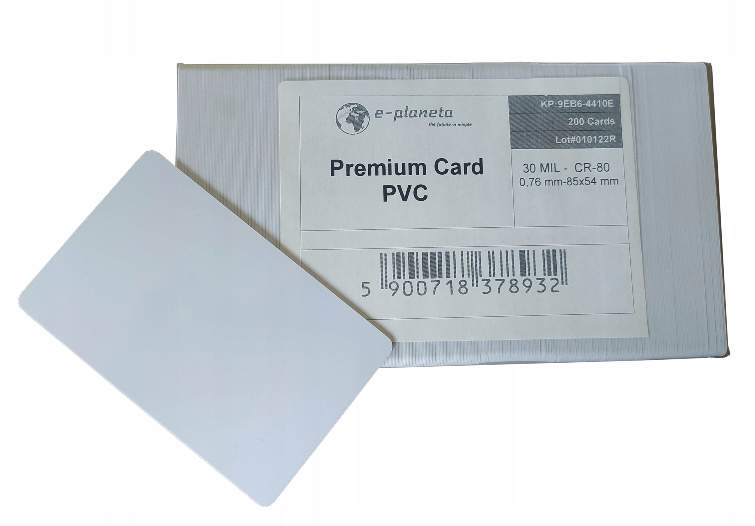 PVC Premium Plastic Cards 200 Pcs CR80 30mil