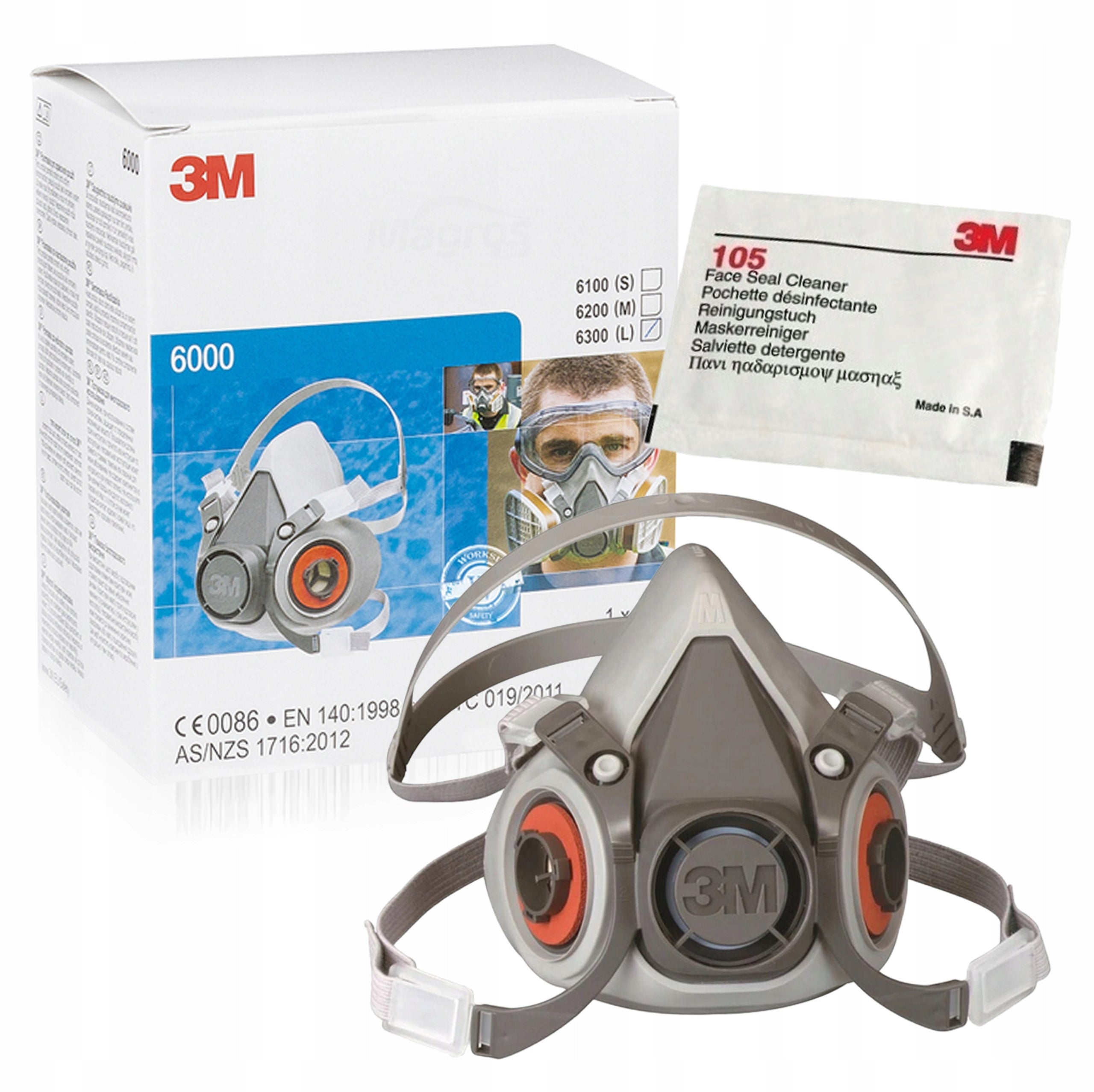 Paint Mask 3M 6300 L Gas Half Mask with Cloth 3M Not Chinese