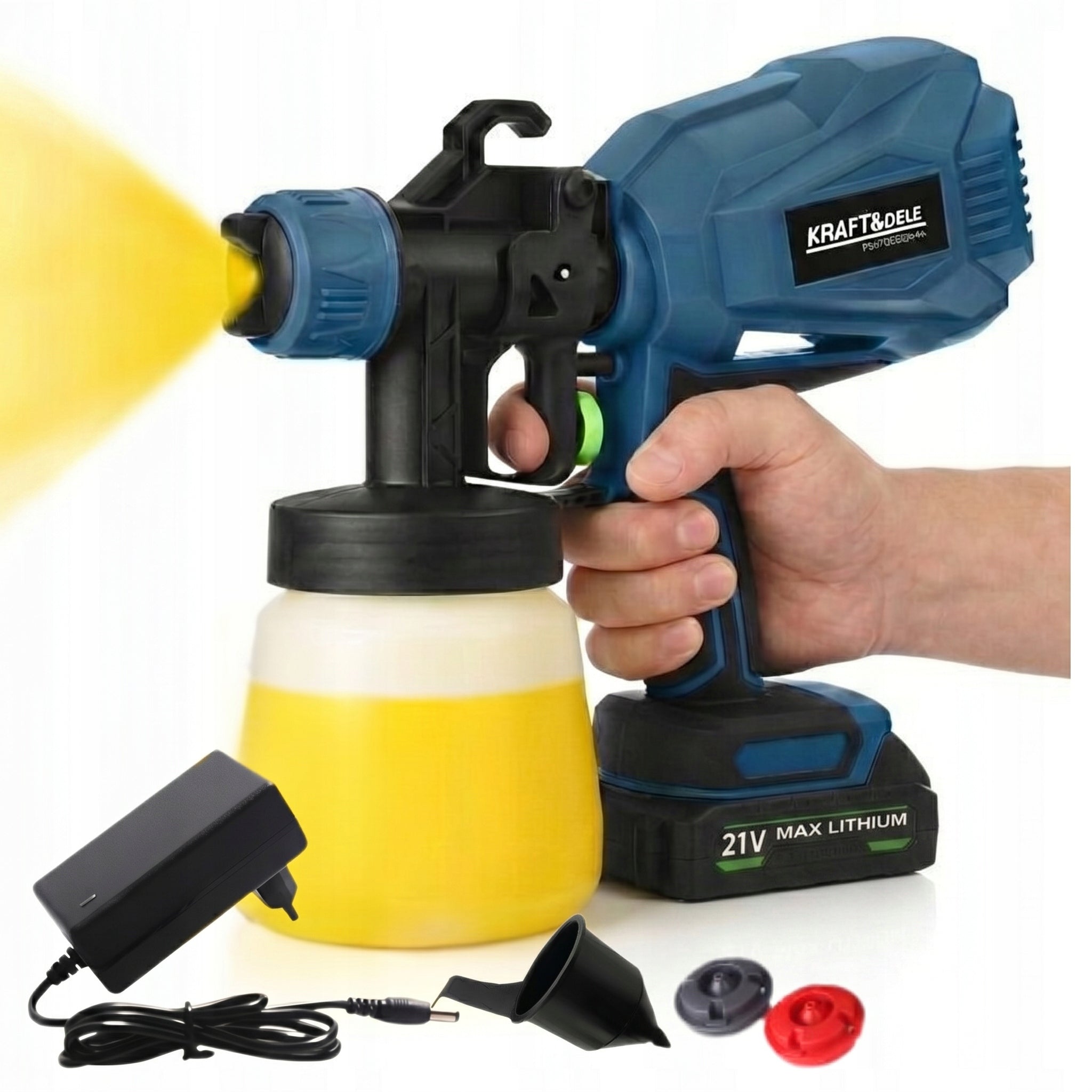 Paint gun for wall fence battery 21v 2ah 800ml universal