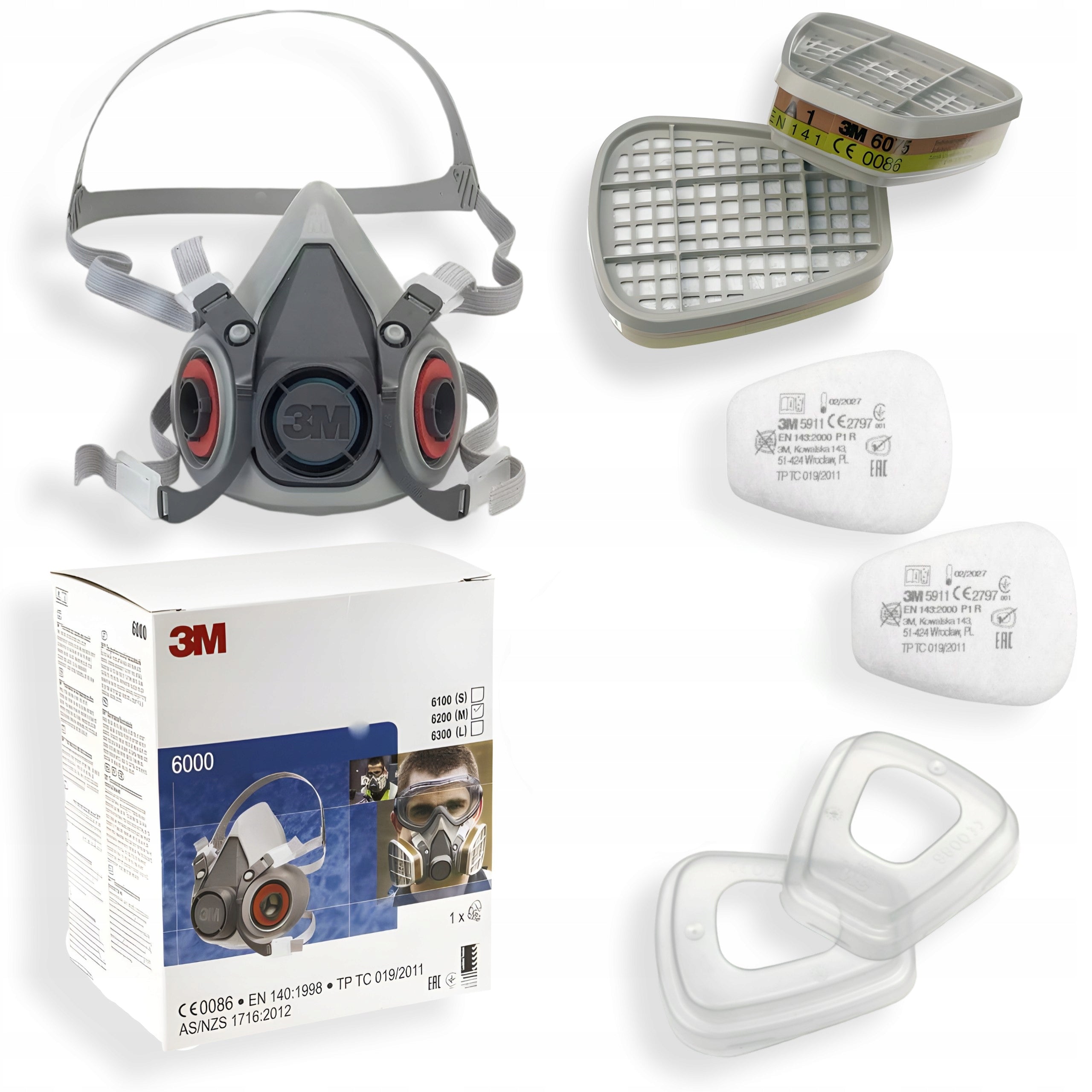 Painting Set Mask 3M 6200 With Absorbers 6075 Formaldehyde ORIGINAL