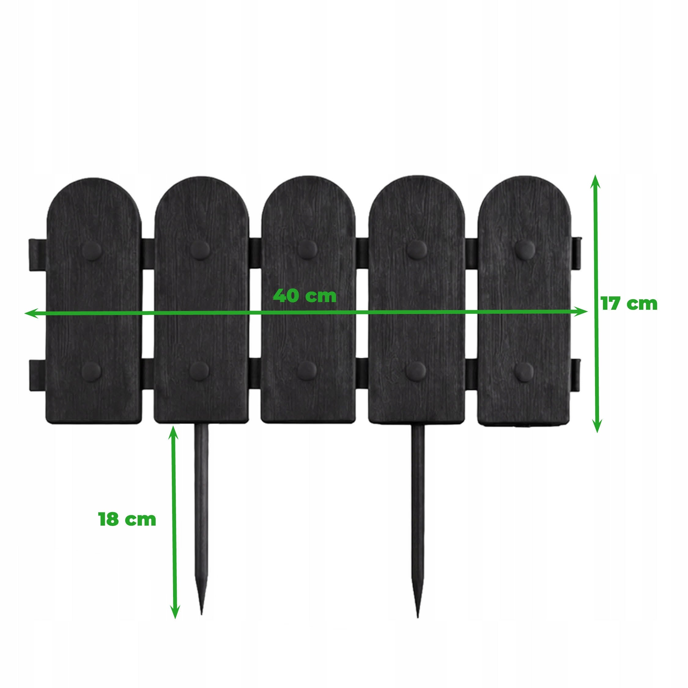 Palisade Lawn fence garden edging 240cm black + anchors Packaging status original