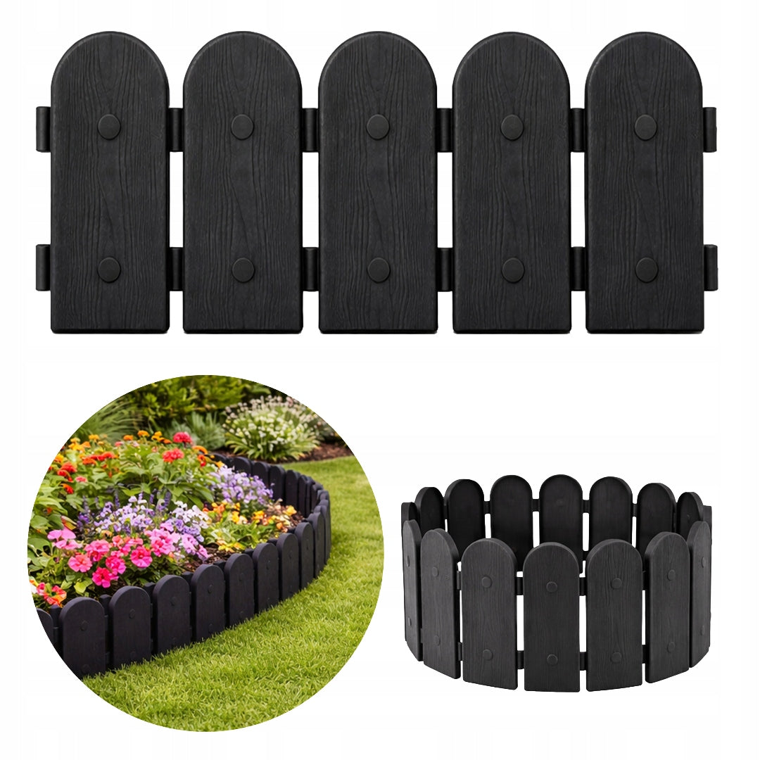 Palisade Lawn fence garden edging 240cm black + anchors