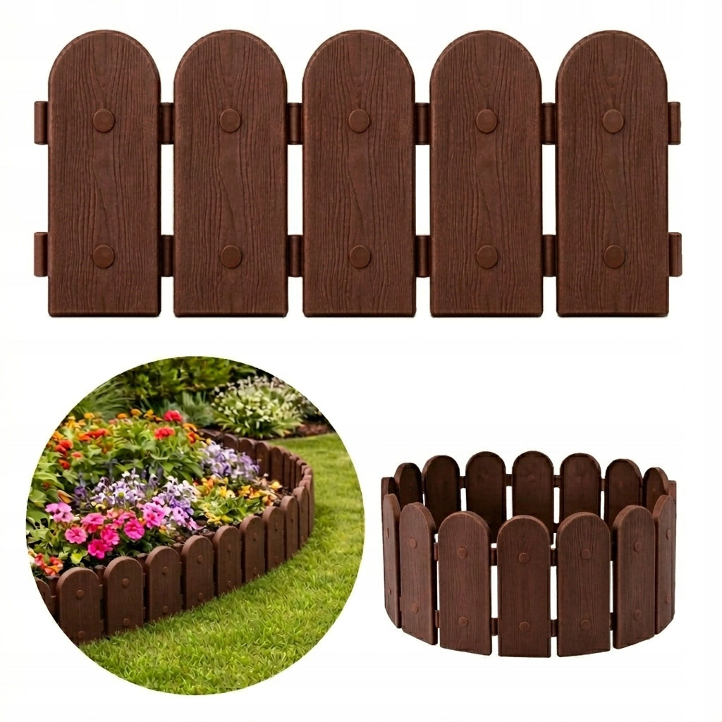 Palisade Lawn fence garden edging 240cm brown + anchors
