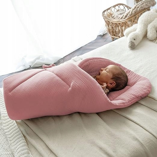 Palulli muslin baby cocoon LONG 100x60cm + CONE 80X80cm Color pink
