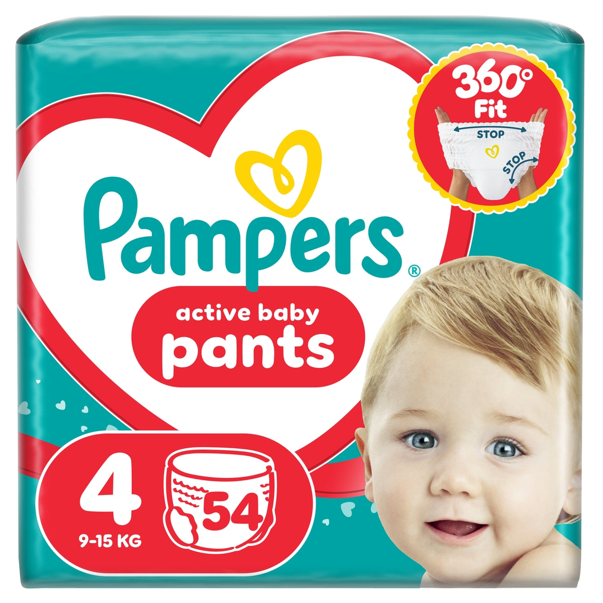 Pampers Active Baby Pants Size 4, 2x 54 Pack, 9-15 kg Diapers Brand Pampers