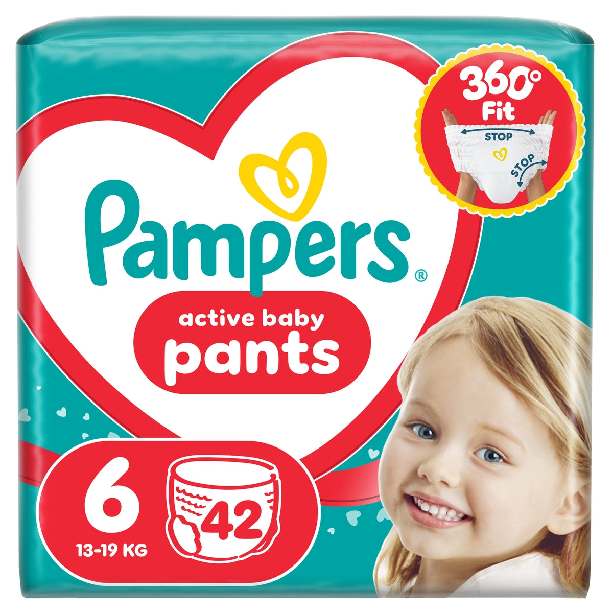 Pampers Active Baby Pants Size 6, 2x 42 Pack, 13-19 kg Diapers Brand Pampers