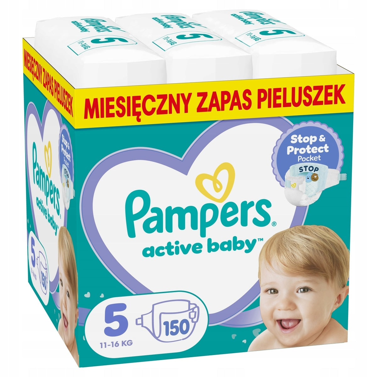 Pampers Active Baby Size 5 2x150 Pcs Diapers Monthly Stock Manufacturer code 8001090910981