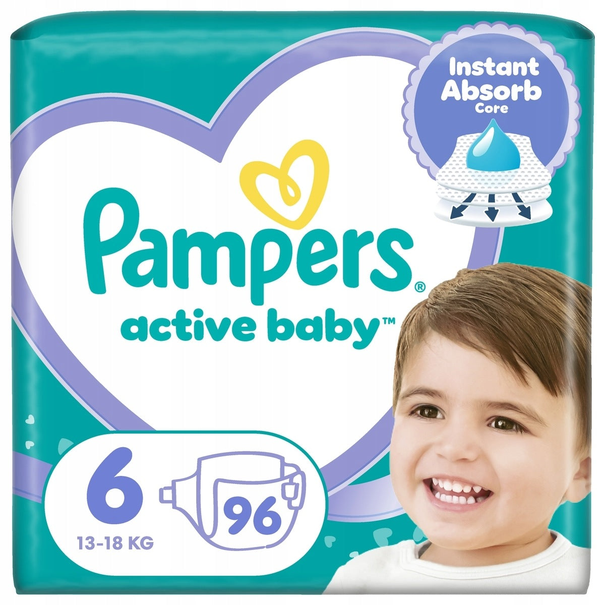 Pampers Active Baby size 6, 2x 96 pcs, 13-18 kg Diapers Manufacturer code 8001090951892