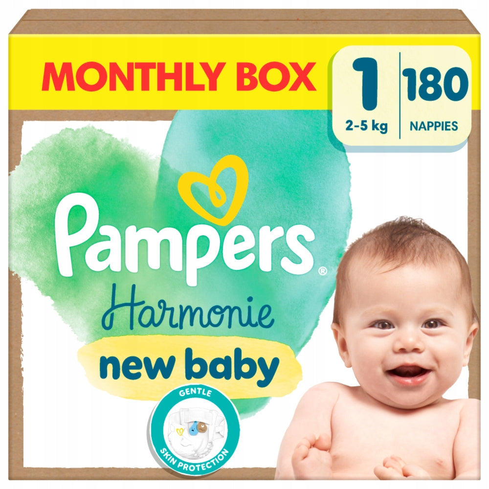 Pampers Harmonie Monthly Box new baby diapers size 1, 2-5 kg, 180 pcs