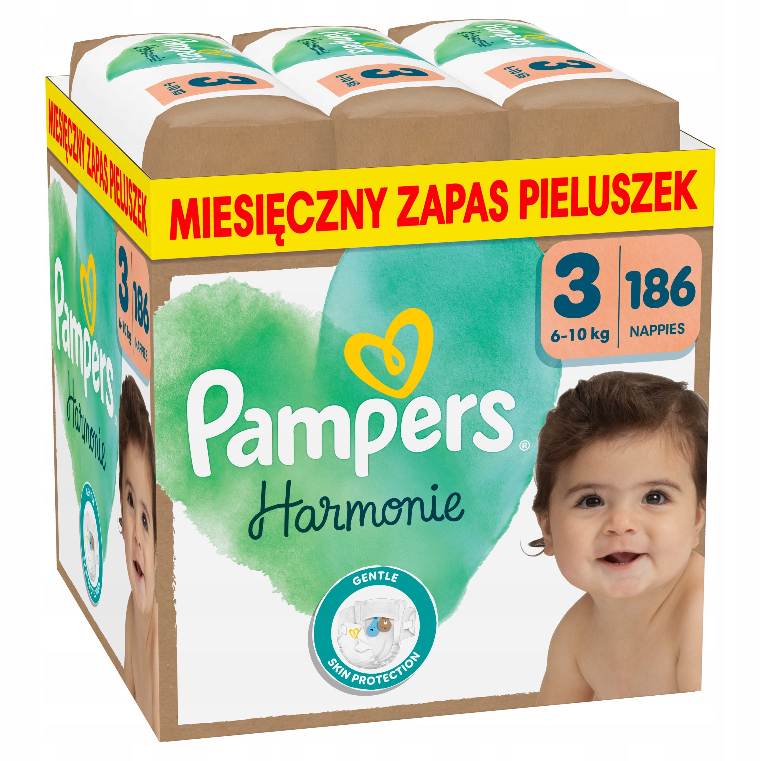 Pampers Harmonie diapers for children size 3, 6-10kg, 186 pcs Monthly Box