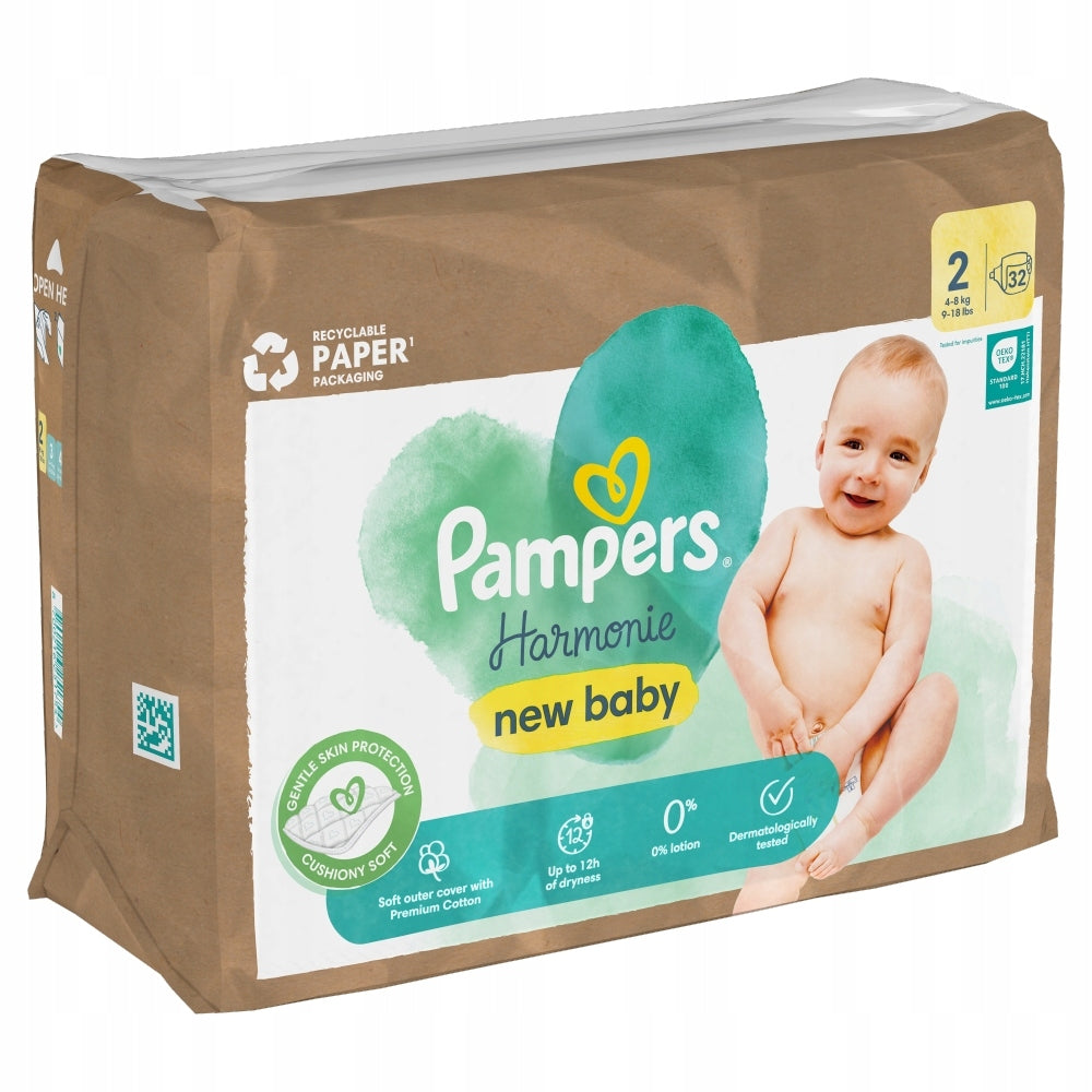 Pampers Harmonie new baby diapers, size 2, 32 pcs, 4kg-8kg Diapers type disposable
