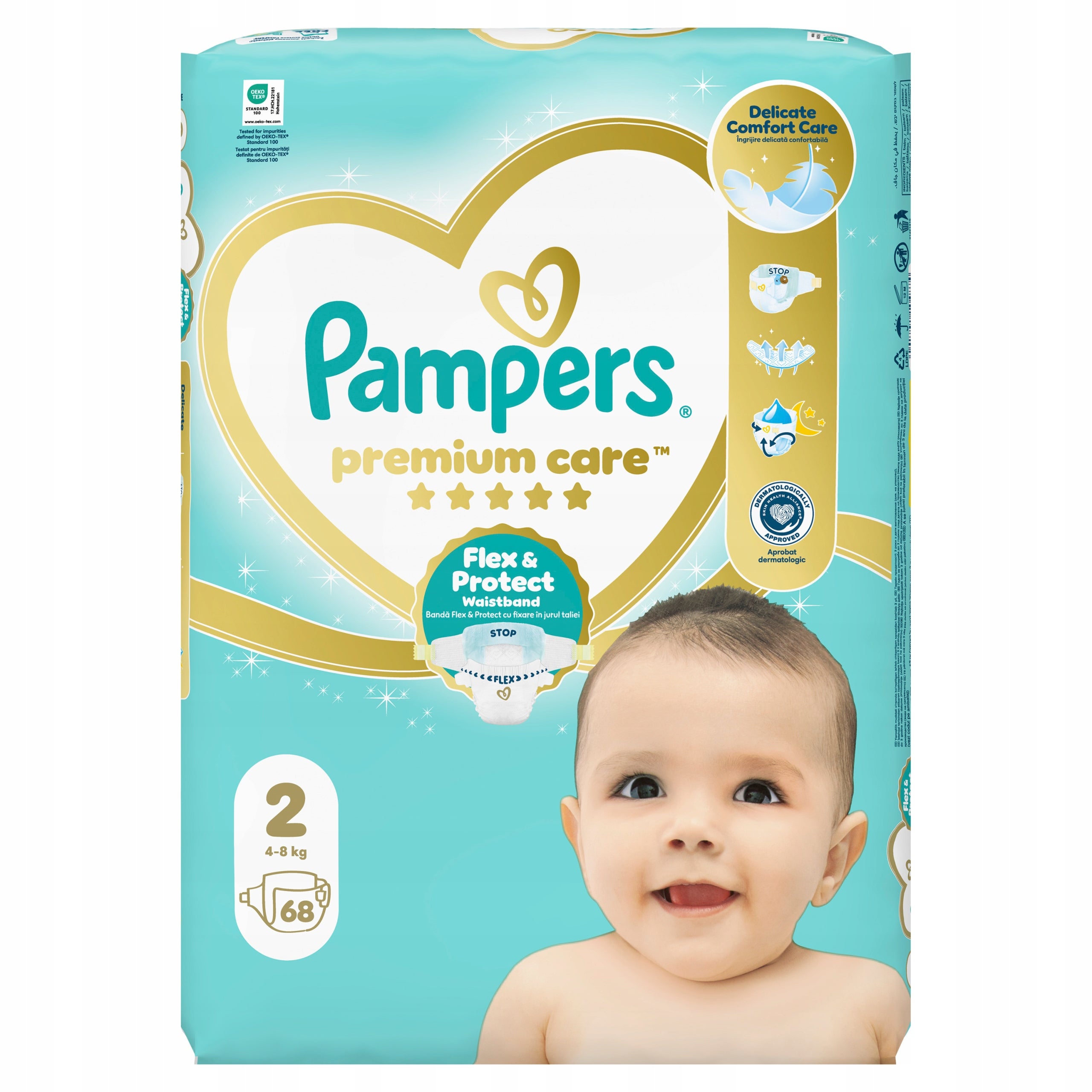 Pampers Premium Care Baby Diapers size. 2, 4-8 kg, 68 pcs. Brand Pampers