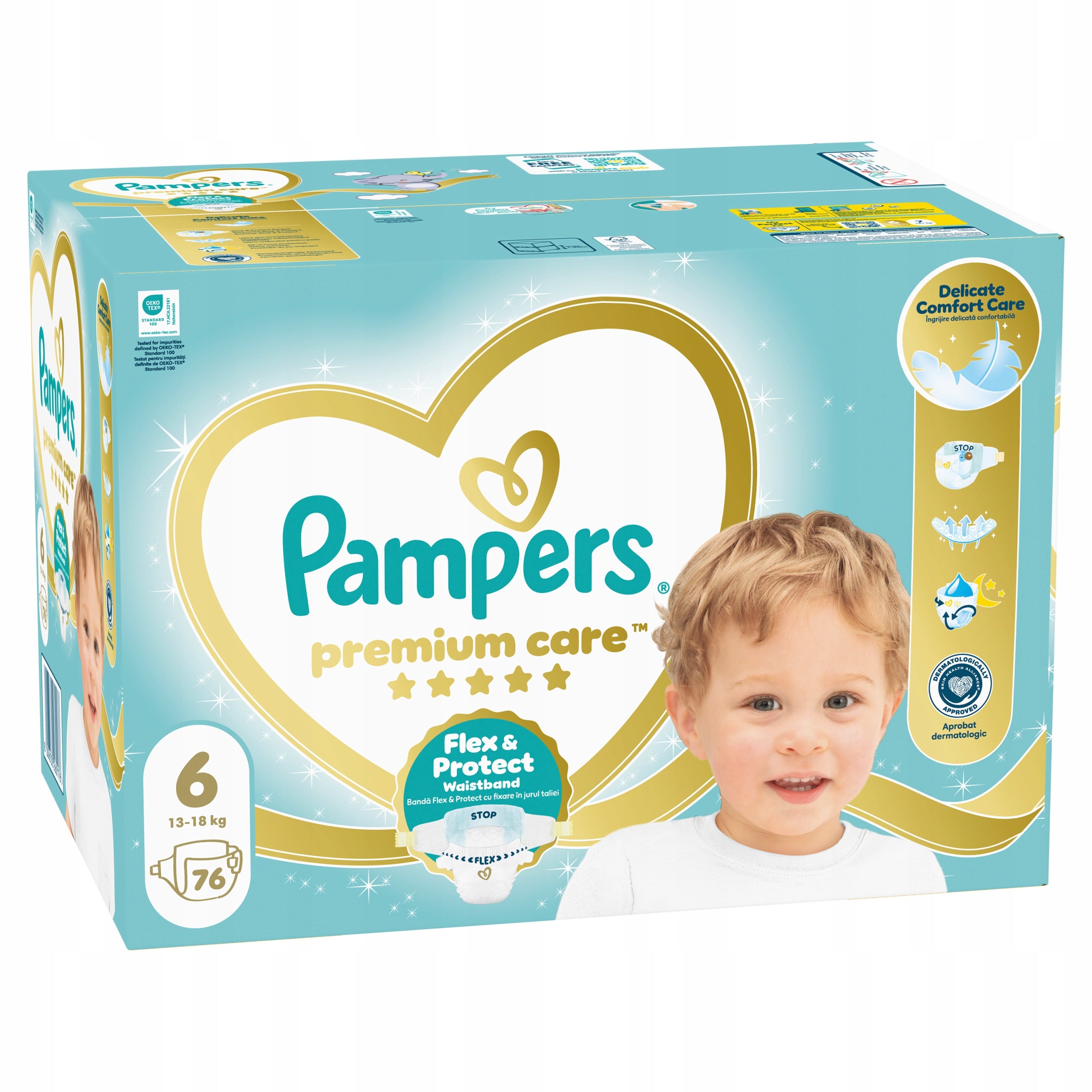Pampers Premium Care Diapers Size 6, 76 Diapers, 13-18kg Diapers type disposable