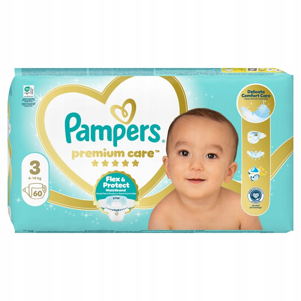 Pampers Premium Care Diapers size 3, 6-10 kg, 60 pieces