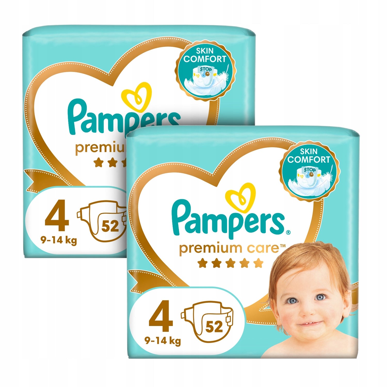 Pampers Premium Care Diapers size 4, 9-14 kg, 52 pieces x2