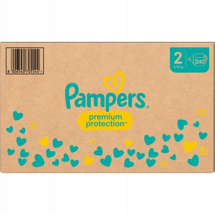 Pampers Premium Protection Size 2 4-8KG Diapers 240 Pack