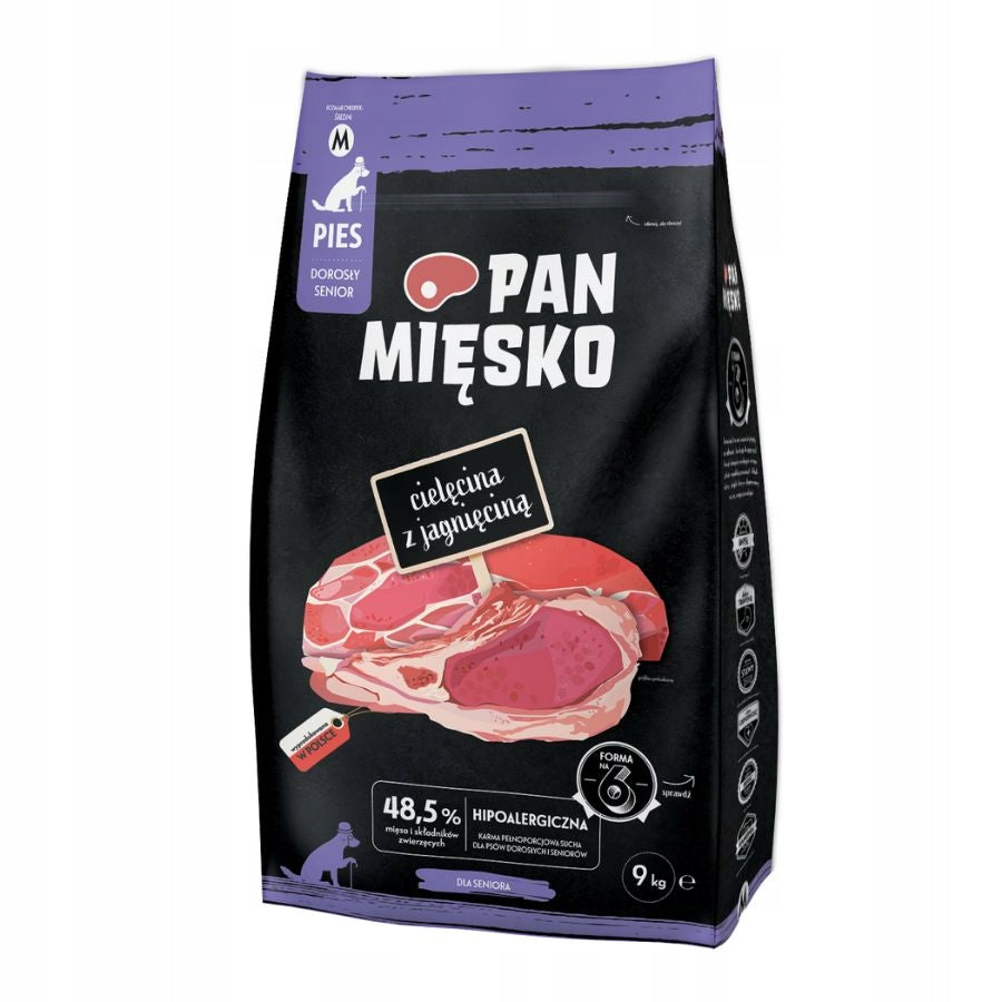 Pan Mięsko Dry Dog Food VEAL with Lamb Size M 9kg Brand Pan Mięsko