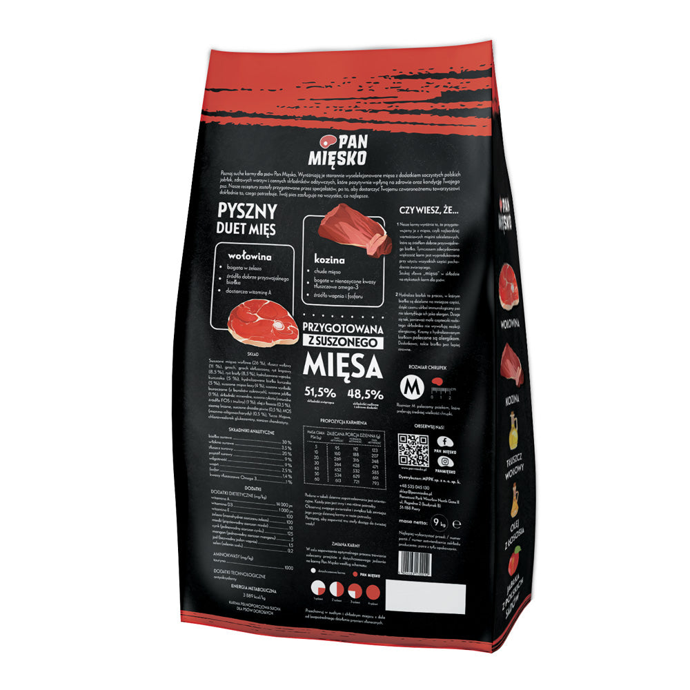 Pan Mięsko beef with goat crisps M 9kg Brand Pan Mięsko