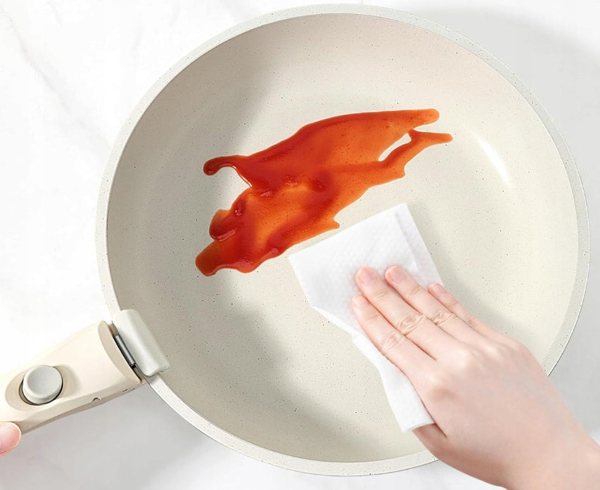 Pan Set Removable Non-stick Handle White Manufacturer code Zestaw Patelni