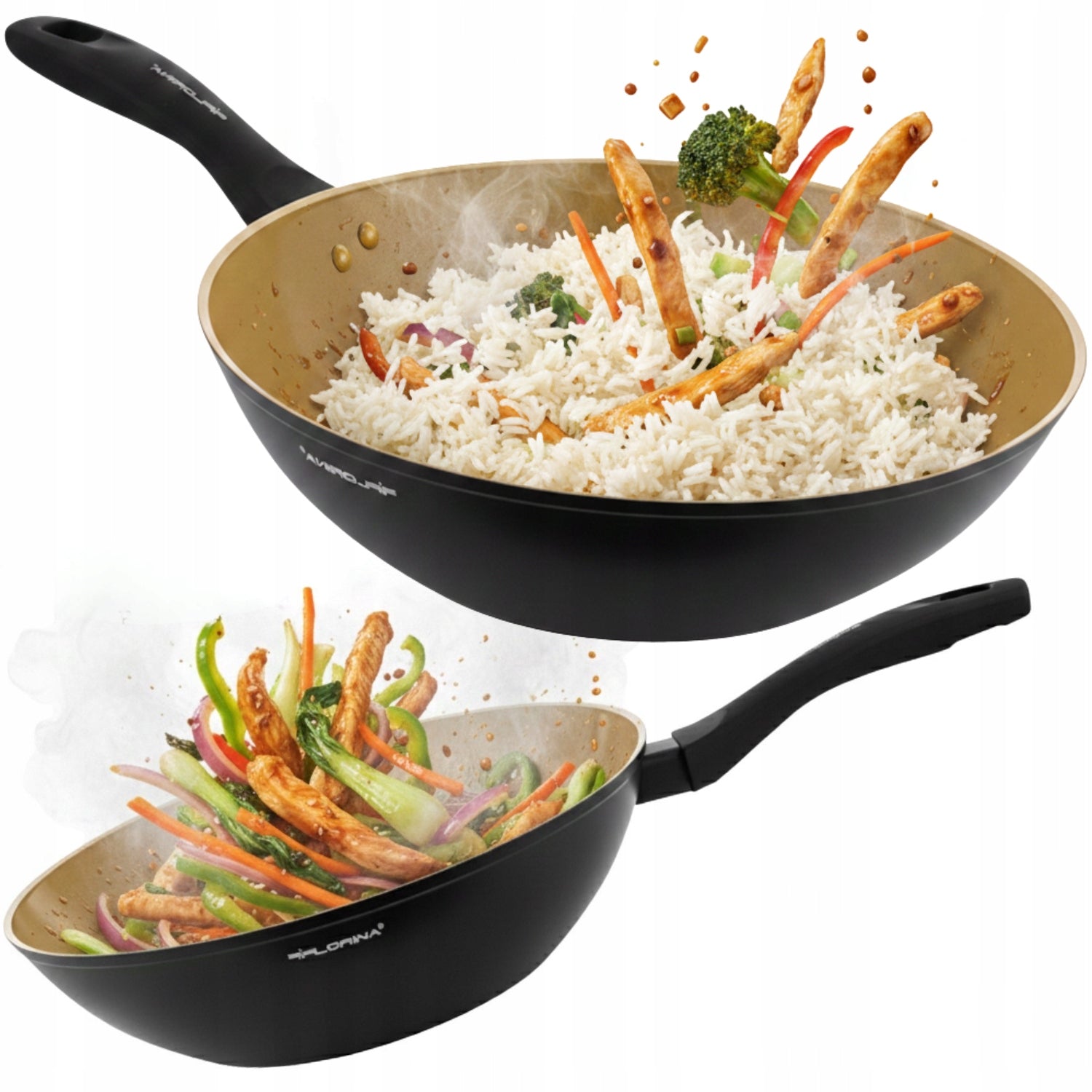 Pan WOK 28 cm Aluminum Induction Florina AmVegan by Gessler Non-stick