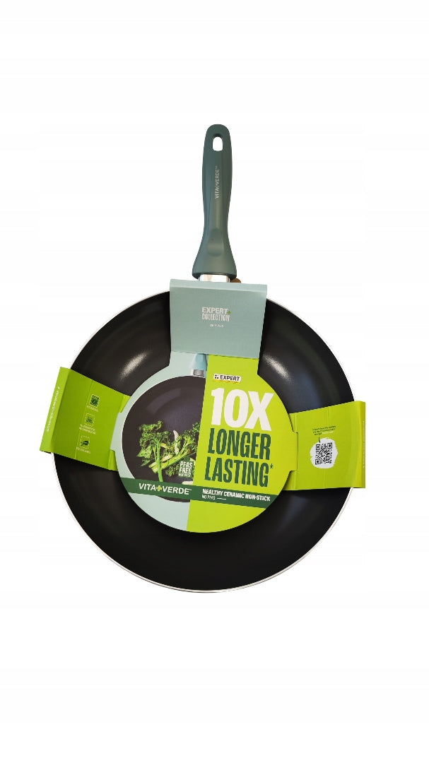 Pan Wok 28cm Ceramic Coating Vita Verde Green Sage PFAS Free