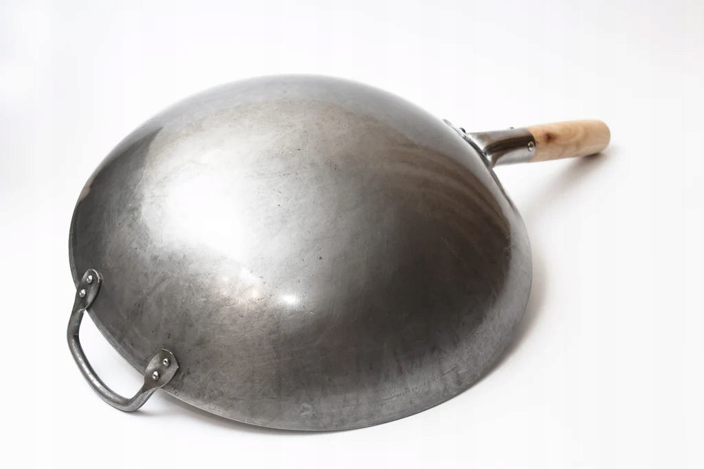 Pan Wok 35cm Carbon Steel 1,8mm Round Bottom Quick Frying Craft Wok Packaging status original