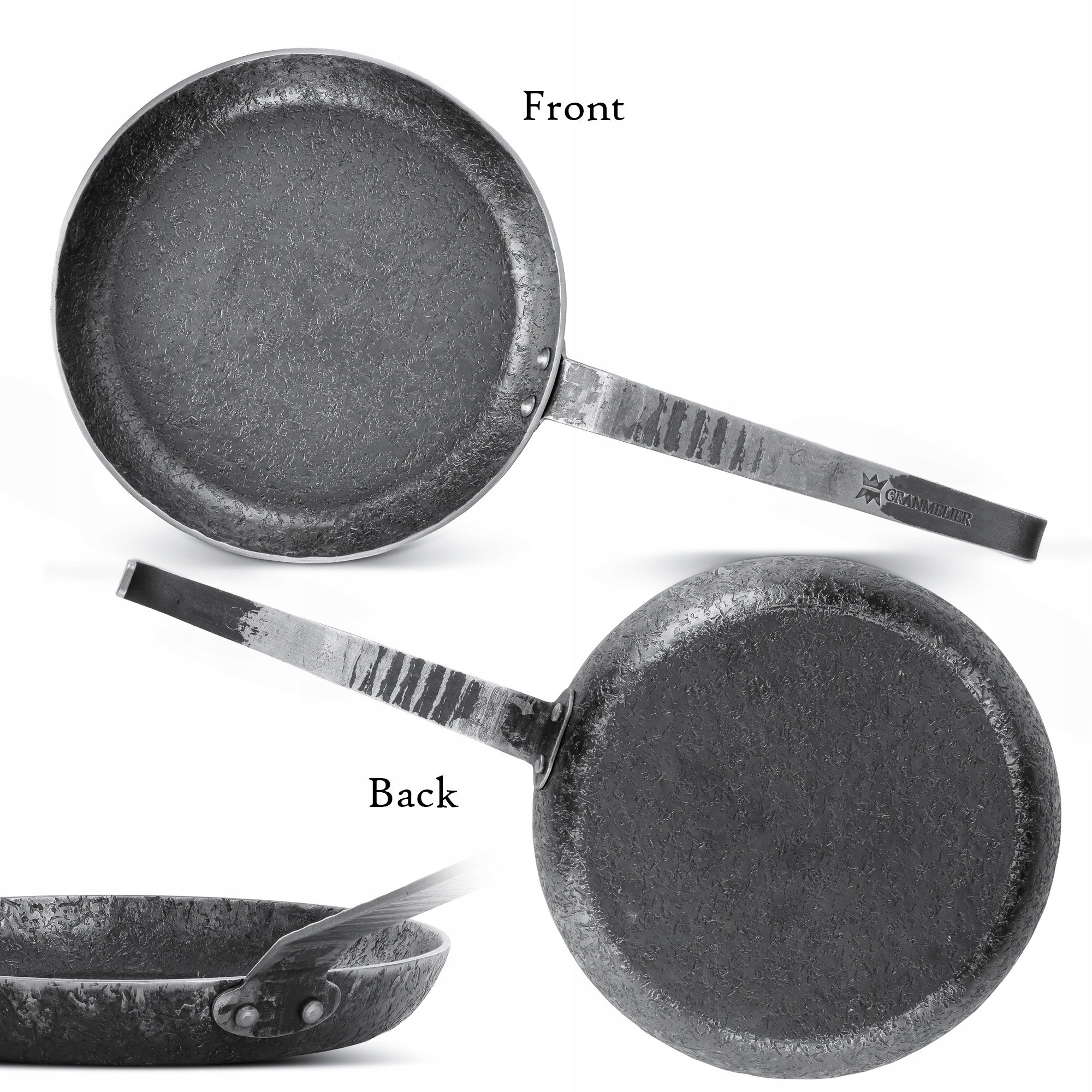 Pan iron carbon steel hand forged GRANMELIER MIA 24 cm without coatings Packaging status original