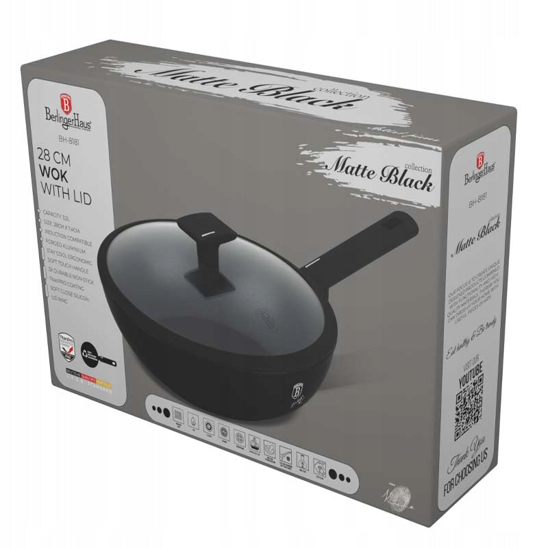 Pan wok with lid 28cm BerlingerHaus BH-8181 Matte Black EAN (GTIN) 5999108475009
