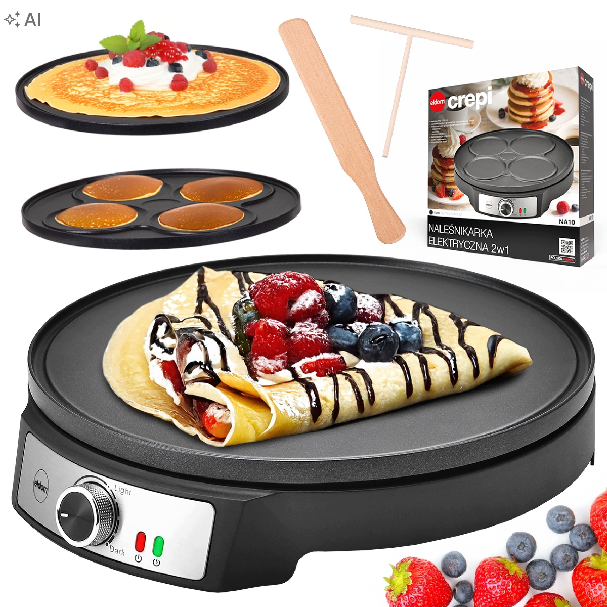 Pancake Maker Pancakes 1200W 30cm 2in1 ELDOM NA10