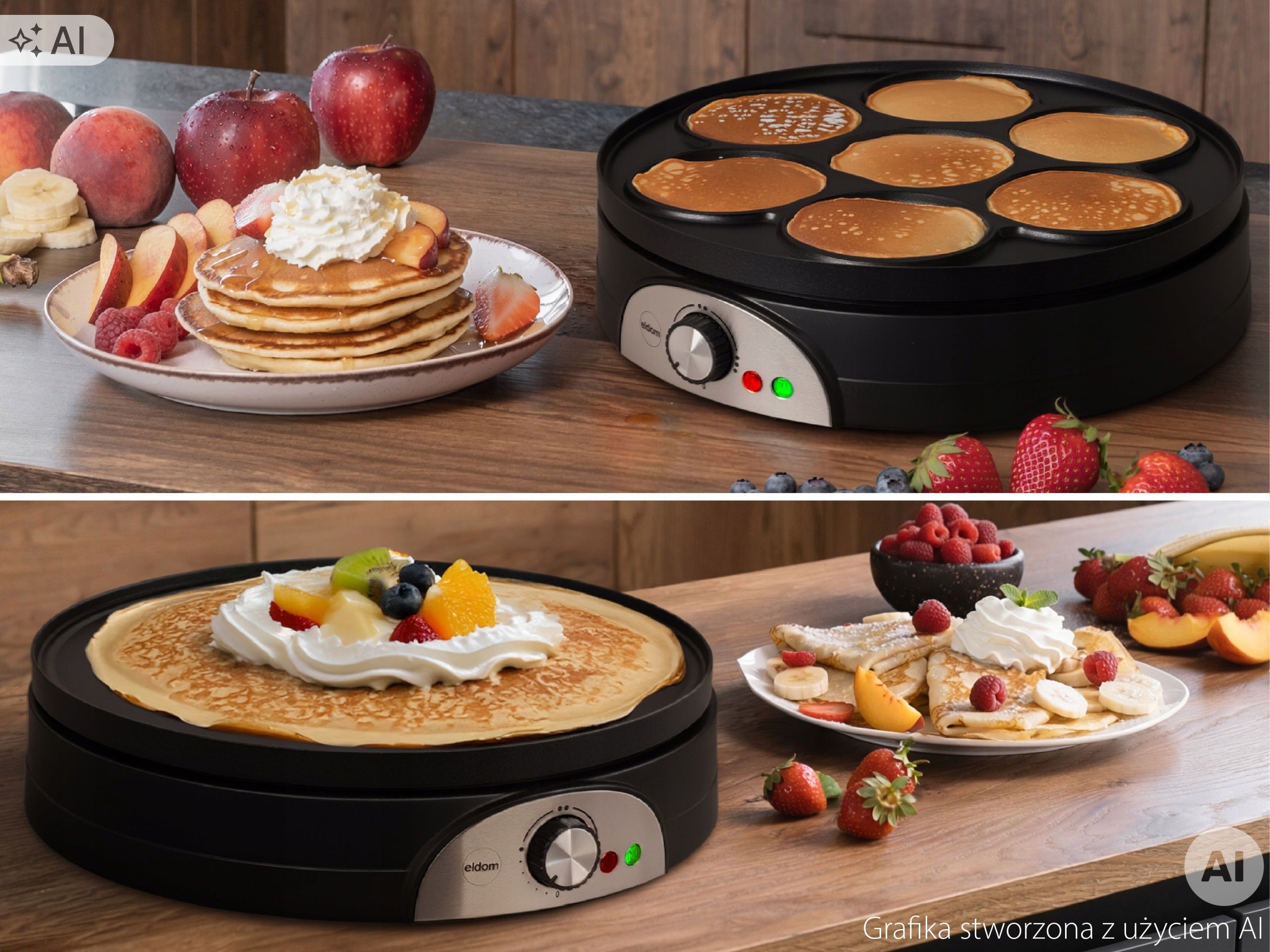 Pancake Maker Pancakes 1500W 37cm 2in1 ELDOM NA20 Packaging status original