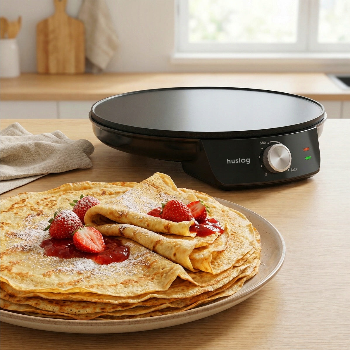 Pancake maker Huslog 1200W – pancake pan - 29 cm Manufacturer code OWN000086