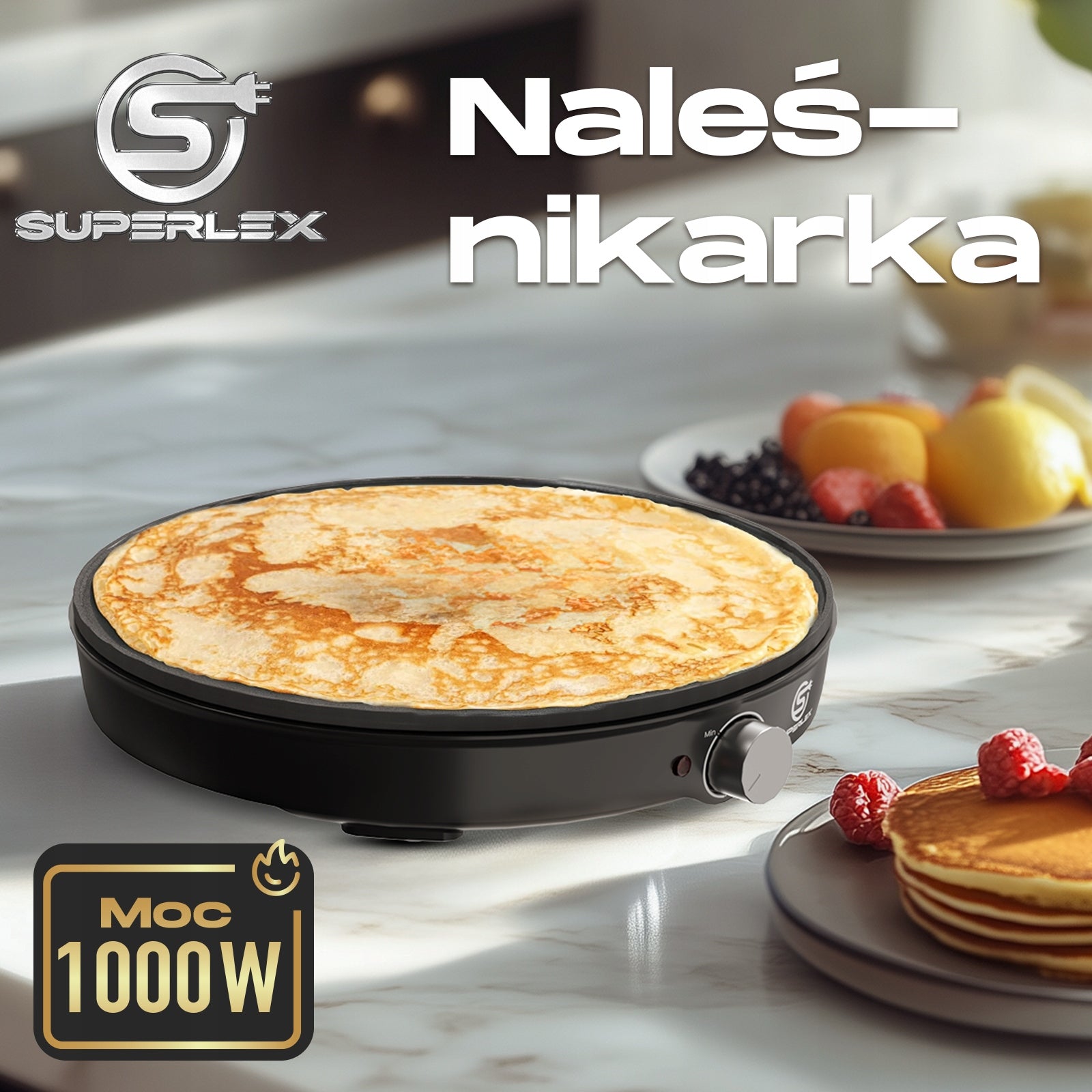 Pancake maker SUPERLEX JK-507 1000 W black Packaging status original